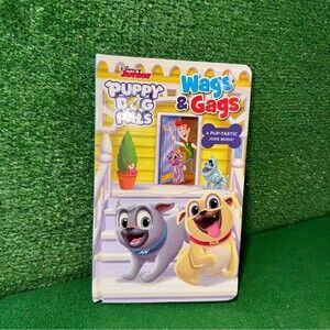 Disney Puppy Dog Pals Wags & Gags Book - Yellow and Blue